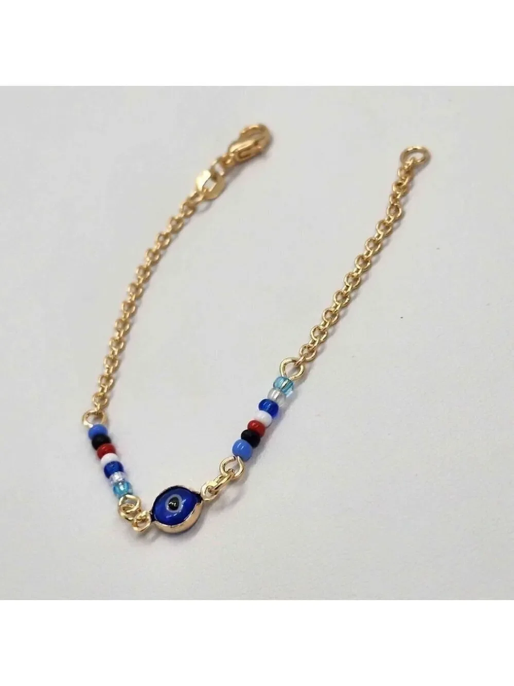 NEW  Brazilian 18k Gold Filled Blue Evil Eye  Bracelet